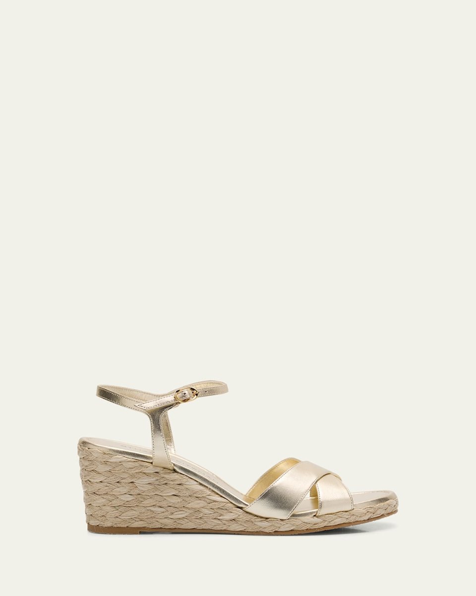 Dayna Metallic Crisscross Espadrille Sandals